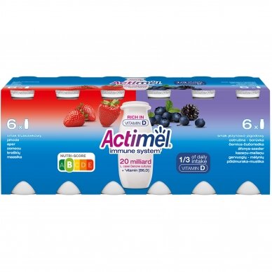 ACTIMEL jogurto gėrimas įvairių vaisių skonio, 12x100g