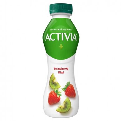 ACTIVIA geriamasis jogurtas su braškėmis ir kiviais, 300g