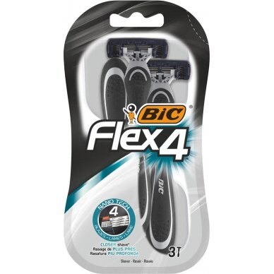 BIC Flex 4 vyr. vienkartiniai skustuvai 3vnt.