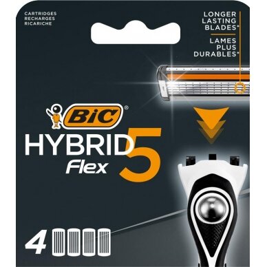 BIC Hybrid 5 Flex vyriški peiliukai 4 vnt.