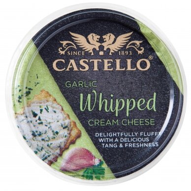CASTELLO šviežio sūrio užtepėlė su česnakais, 125g