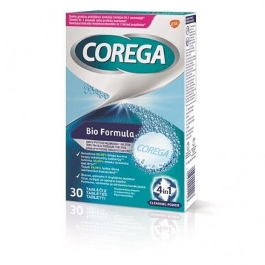 COREGA protezų valiklis "Tabs Bio Formula", 30 vnt.