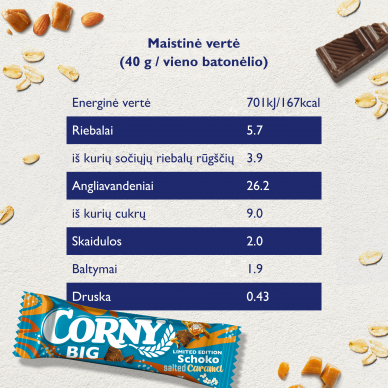 CORNY BIG javainis sūdytos karamelės skonio, 40g 1