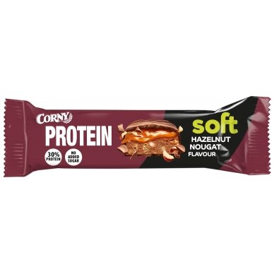 CORNY SOFT PROTEIN lazdynų riešutų-nugos skonio batonėlis, 45g