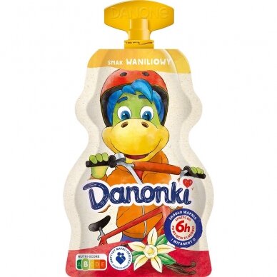 DANONKI pouch jogurtas, vanilinis, 70g 1