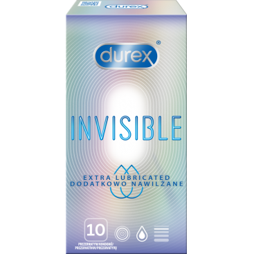 DUREX INVISIBLE EXTRA LUBRICATED prezervatyvai,10vnt
