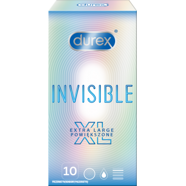 DUREX INVISIBLE XL prezervatyvai, 10vnt