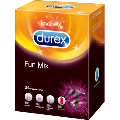 DUREX FUN MIX prezervatyvai, 24vnt