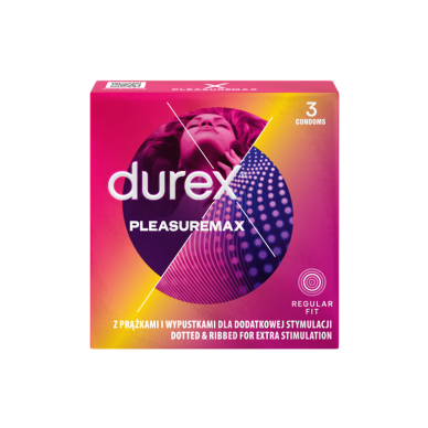 DUREX  PLEASUREMAX prezervatyvai, 3vnt