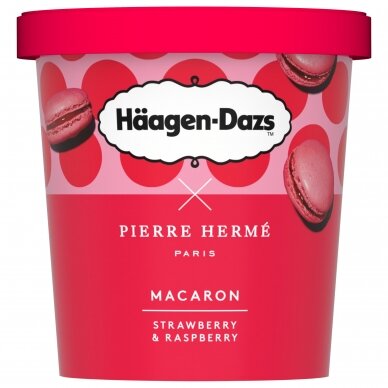 HAAGEN DAZS Macaron su braškėmis ir avietėmis, 420ml