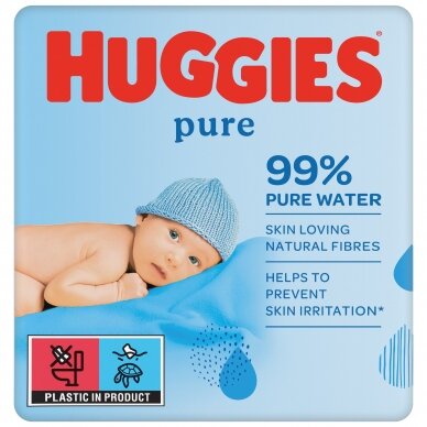 HUGGIES drėgnos servetėlės "Pure 2+1", 168vnt.