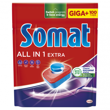 Indaplovių tabletės "SOMAT ALL IN ONE Extra" 100vnt.