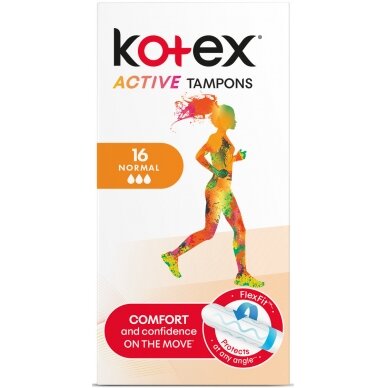 KOTEX ACTIVE NORMAL tamponai, 16vnt