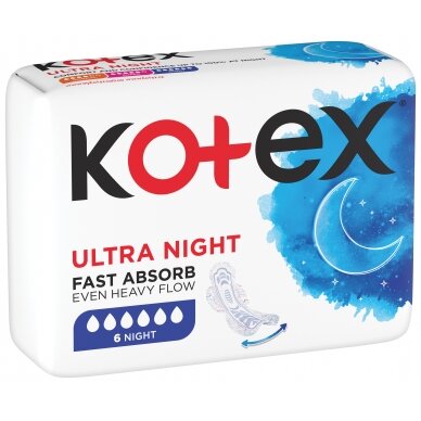 KOTEX higieniniai paketai "Overnight", 6 vnt.
