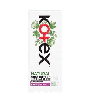 KOTEX NATURAL kasdieniniai įklotai Normal 18vnt