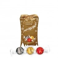 LINDT LINDOR įv.rūšių šokolado rutuliukai šventinėje dežutėje,75g