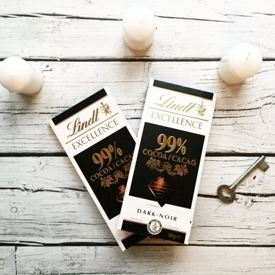 LINDT EXCELLENCE juodasis šokoladas (99%), 50g 1