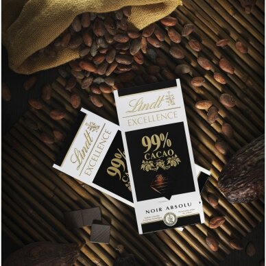 LINDT EXCELLENCE juodasis šokoladas (99%), 50g 2