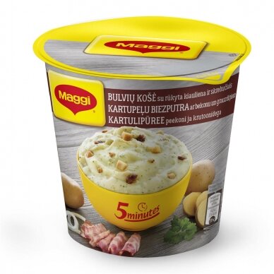 MAGGI bulvių košė su rūkyta kiauliena ir skrebučiais, 53g