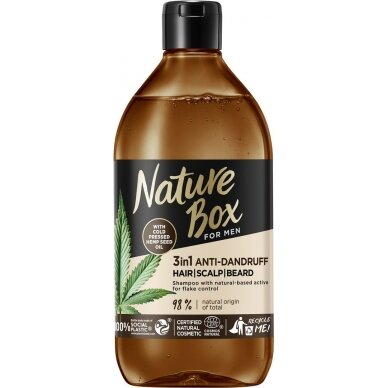 NATURE BOX MEN HEMP SEED plaukų šampūnas, 385ml