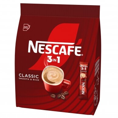 NESCAFE CLASSIC 3in1 kavos gėrimas (maišely 20*16,5)