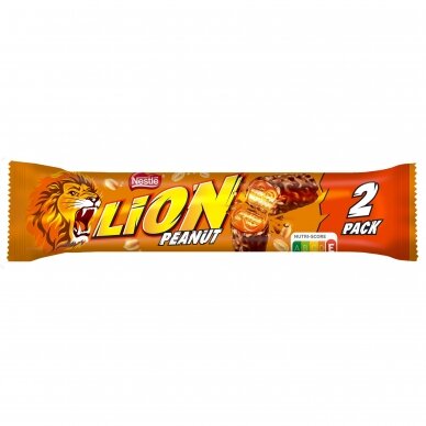 NESTLE LION 2 PACK vaflinis batonėlis Su žemės riešutais 62g