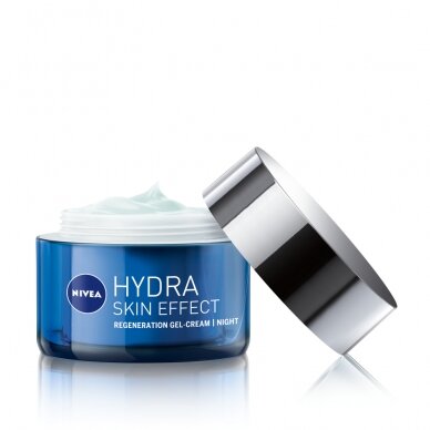 NIVEA HYDRA SKIN EFFECT naktinis veido gelis-kremas su hialuronu