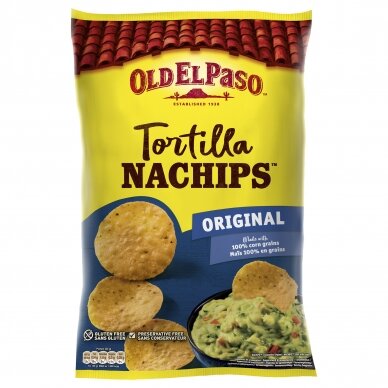 OLD EL PASO tortilijų traškučiai Nachips, 185g