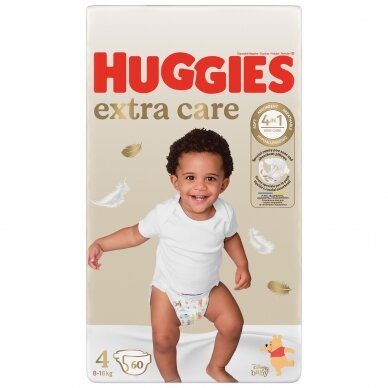 Sauskelnės HUGGIES EXTRA CARE 4 (8-16 kg), 60 vnt.