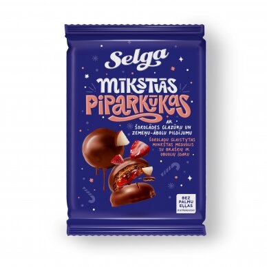 SELGA med. su šok. glazūra ir braškių įd., 250g