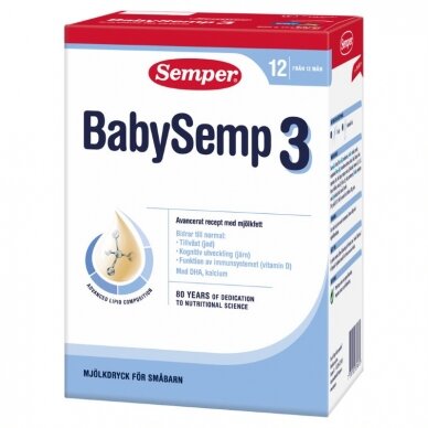 SEMPER BABYSEMP3 pieno mišinys 12m,800g