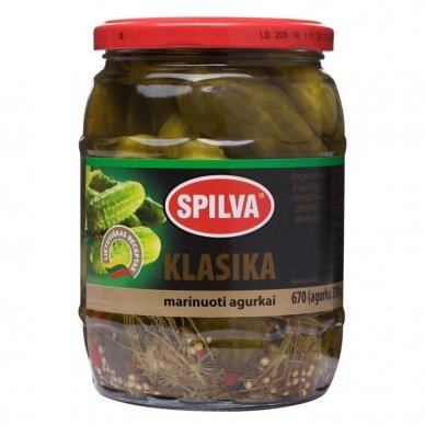 SPILVA KLASIKA marinuoti agurkai, 670(370g)