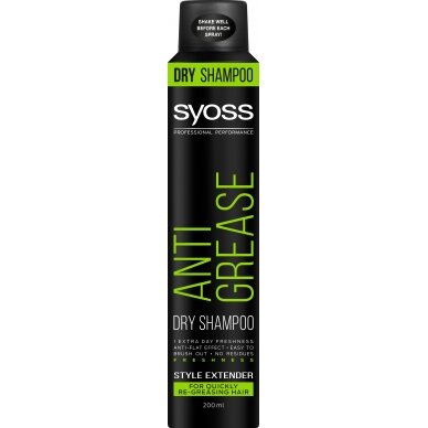 SYOSS ANTI-GREASE sausas šampūnas, 200ml