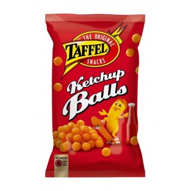 TAFFEL KETCHUP BALLS kukurūzų traškučiai, 165 g