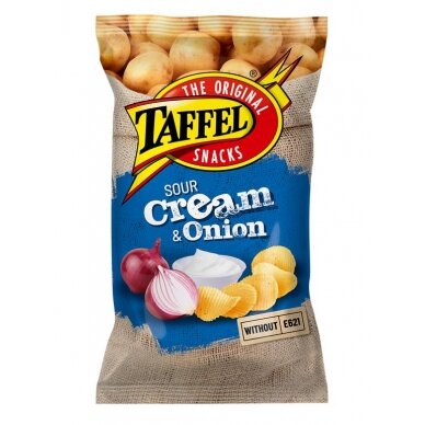TAFFEL S.CREAM & ONION CHIPS bulvių traškučiai,180 g
