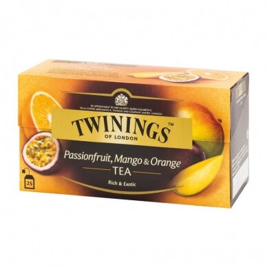 TWININGS Juodoji arbata su pasiflorais ir mangais,25x2g,50g