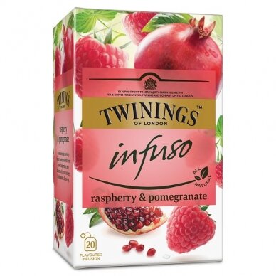 TWININGS Vaisinė arbata su avietėmis, granatais,20x2g,40g