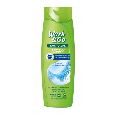 WASH&GO šampūnas nuo pleiskanų sausiems plaukams, 360 ml