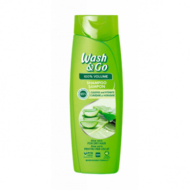 WASH&GO šampūnas su alavijais sausiems plaukams, 360ml