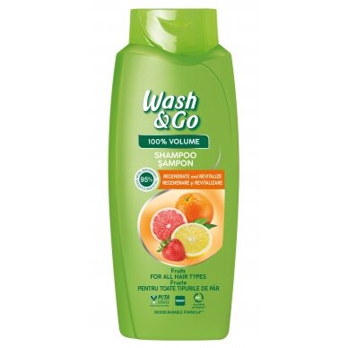 WASH&GO šampūnas visų tipų plaukams su vaisiais, 675 ml